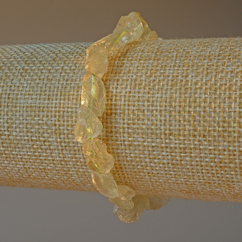 Bracelet en quartz citriné naturel, perles facettées, diamètre 6×9 mm, longueur 18 cm +/- (élastique)