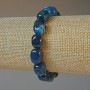 Bracelet en agate bleu, pierre naturelle, perles rectangulaires, dimensions 9×12 mm ±, longueur 18 cm ± (extensible)