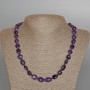 Collier en améthyste naturelle, perles galetées de diamètre 10 × 13 mm+-, longueur 50 cm+-