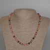 Collier en rhodonite, pierre naturelle, boules lisses de 7 mm, longueur 49 cm ±