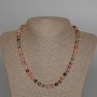 Collier en rhodonite, pierre naturelle, boules lisses de 7 mm, longueur 49 cm ±