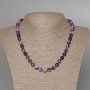 Collier en agate violette, pierre naturelle, boules lisses de 8 mm, longueur 47 cm±