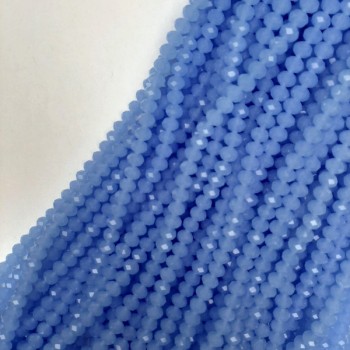 Perles bleues facettées en cristal tchèque, rondelles, diamètre 8×6 mm, longueur environ 40 mm, sur fil