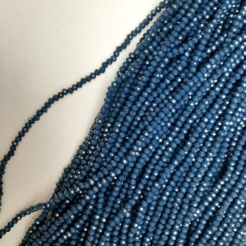Perles bleu nuit profond Cristal tchèque rondelle