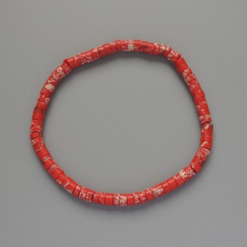 Bracelet en variscite rouge (pressé) – perles disque, diamètre environ 4,5 × 2,5 mm ±, longueur 18 cm ± (élastique)