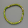 Bracelet en variscite vert salade (pressé) disque, diamètre 4,5 × 2,5 mm ±, longueur 18 cm ± (élastique)