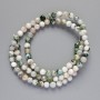 Perles d’agate mousse, billes lisses, diamètre 4,5 mm, longueur environ 38 cm sur fil