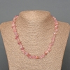 Collier en quartz tourmaliné, éclats de pierre naturelle, diamètre 8×3 mm ±, longueur 47 cm ±