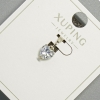 Pendentif «Cœur» Xuping plaqué rhodium avec cristal blanc, diamètre 6 mm ±, longueur 14 mm ±