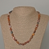 Collier en petersite naturel, perles roulées 7×10 mm, longueur 49 cm ±