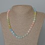 Collier en morganite naturel, billes lisses