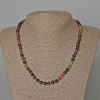 Collier en tourmaline, pierre naturelle, perles facettées, diamètre 6,5 mm, longueur 48 cm