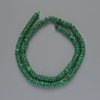 Perles de malachite (pressées) rondelles lisses, diamètre 6×2 mm, longueur 39 cm sur fil