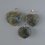 Pendentif Cœur en labradorite naturelle, diamètre assorti 32×36 mm+