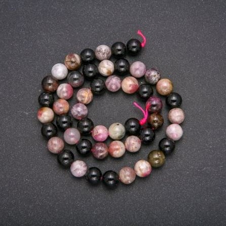 Perles de tourmaline naturelle, billes lisses, diamètre 8,5 mm, longueur d'environ 39 cm