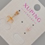 Clous d'oreilles Xuping avec cristal rose, diamètre d'environ 4 mm, dorure 18K