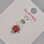 Pendentif Xuping avec cristal rouge, diamètre 24 × 11 mm ±, plaqué rhodié