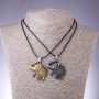 Pendentifs assortis « Amitié des Éléphants », longueur 45–48 cm