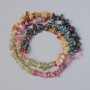 Perles de tourmaline naturelle, éclats, diamètre 6 × 2 mm, longueur d'environ 39 cm, sur fil