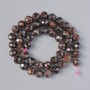 Perles de grenat – pierre naturelle, bille facettée, diamètre 8 mm, longueur 38 cm, sur fil