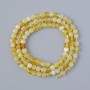 Perles d'opale jaune naturelle facettées en cube, diamètre 4 mm, longueur 39 cm ± sur fil