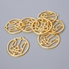 Pendentif doré à armoiries, dimensions 26,5×25 mm, trou de 1,9 mm, conditionnement 7 pièces ±, couleur dorée du métal