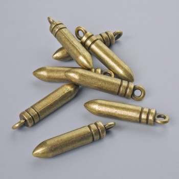 Pendentif « Boule », diamètre 23,5×4,5 mm, diamètre du trou 1,7 mm, conditionnement 8 pièces ±, couleur bronze du métal