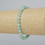 Bracelet en amazonite naturelle, perles rondes lisses de 6 mm, longueur 18 cm ± (élastique)
