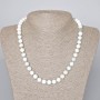 Collier en hémimorphite, pierre naturelle, billes lisses, diamètre 8,5 mm, longueur 45–48 cm ±