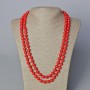 Collier long en corail pressé — boules lisses, diamètre 8,5 mm, longueur 120 cm
