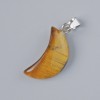 Pendentif «Lune» œil de tigre pierre naturelle, diamètre 18x10 mm ±, longueur 25 mm ±