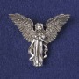 Broche-pendentif Ange en métal argenté 43×50 mm+