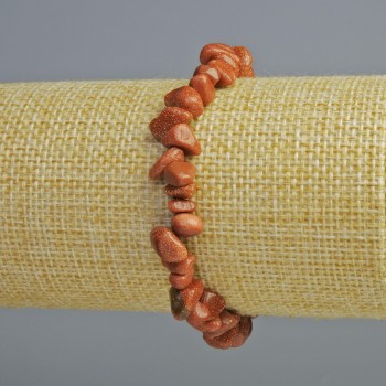 Bracelet Aventurine Sable Doré (synthétique) grains, diamètre 8×5 mm ±, longueur 18 cm ± (élastique)