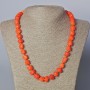 Collier en corail orange naturel à facettes, diamètre 12 × 9 mm, longueur 45–52 cm