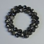 Perles d'obsidienne argentée, pierre naturelle, facettées, diamètre 8,5×10 mm, longueur 36 cm, sur fil