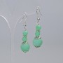 Boucles d'oreilles en amazonite, boules lisses, diamètre 12 mm et 6 mm ±, longueur 48 mm ±, avec inserts métalliques