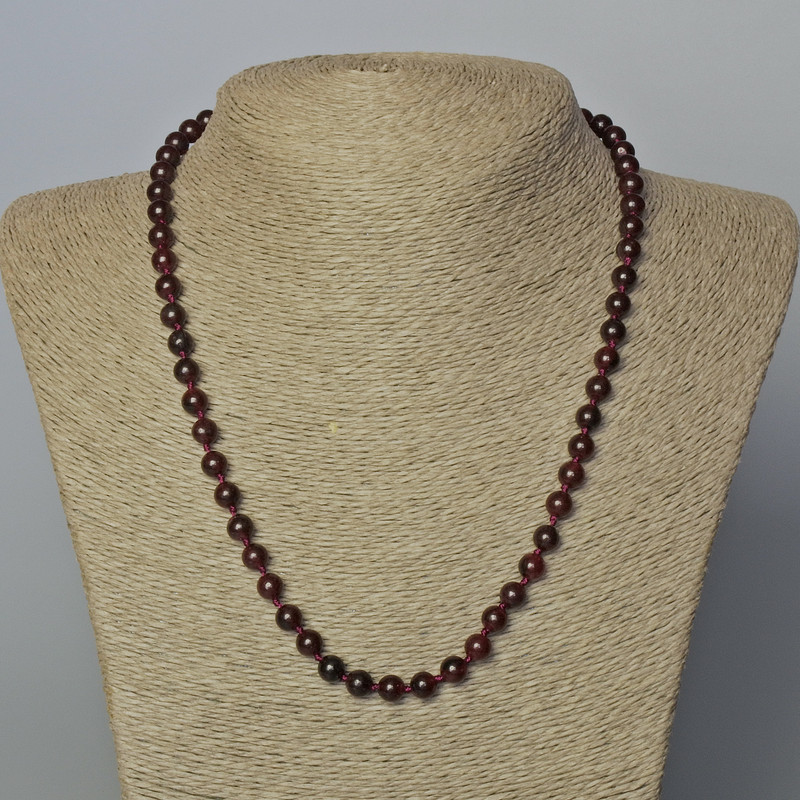 Collier de tourmaline, perles rondes lisses, diamètre 6,5 mm ±, longueur 45–49 cm ±