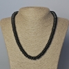 Collier en shungite artificielle, perles rondelles lisses, diamètre environ 10×4,5 mm, longueur 45–49 cm