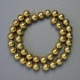 Perles d'hématite dorées, rondes et lisses, diamètre 10 mm ±, longueur 42 cm ±, brin