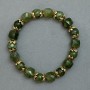 Bracelet en jadéite – cubes, diamètre 9 mm ±; perles, diamètre 8 mm ±, longueur 18 cm ±, élastique avec inserts