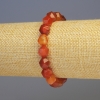 Bracelet en sardonyx naturel, pierre facettée, diamètre 8×8 mm ±, longueur 18 cm ±, extensible