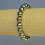 Bracelet en hématite boule couleur caméléon verte, diamètre 10 mm+-, longueur 18 cm+-, élastique