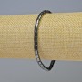 Bracelet en hématite cylindrique zigzag, couleur noire, diamètre 4×4 mm, longueur 18 cm ± élastique