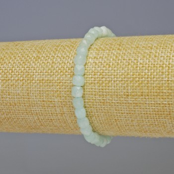 Bracelet en angélite faceté en cube, diamètre 5×5 mm, longueur 18 cm ± élastique