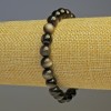 Bracelet obsidienne argentée, billes lisses, diamètre environ 8 mm, longueur 18 cm, élastique