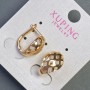 Boucles d'oreilles Xuping, longueur 14 mm, épaisseur 10 mm, dorure 18K