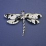Broche Papillon aux ailes nacrées noires et blanches