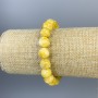 Bracelet en jadeïte, perles facettées de 10 mm, longueur environ 18 cm, élastique