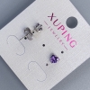 Puce d'oreille Xuping Cœur avec pierre violette 5 mm ± rhodium