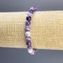 Bracelet en améthyste, perles lisses de 6 mm, longueur 18 cm, élastique